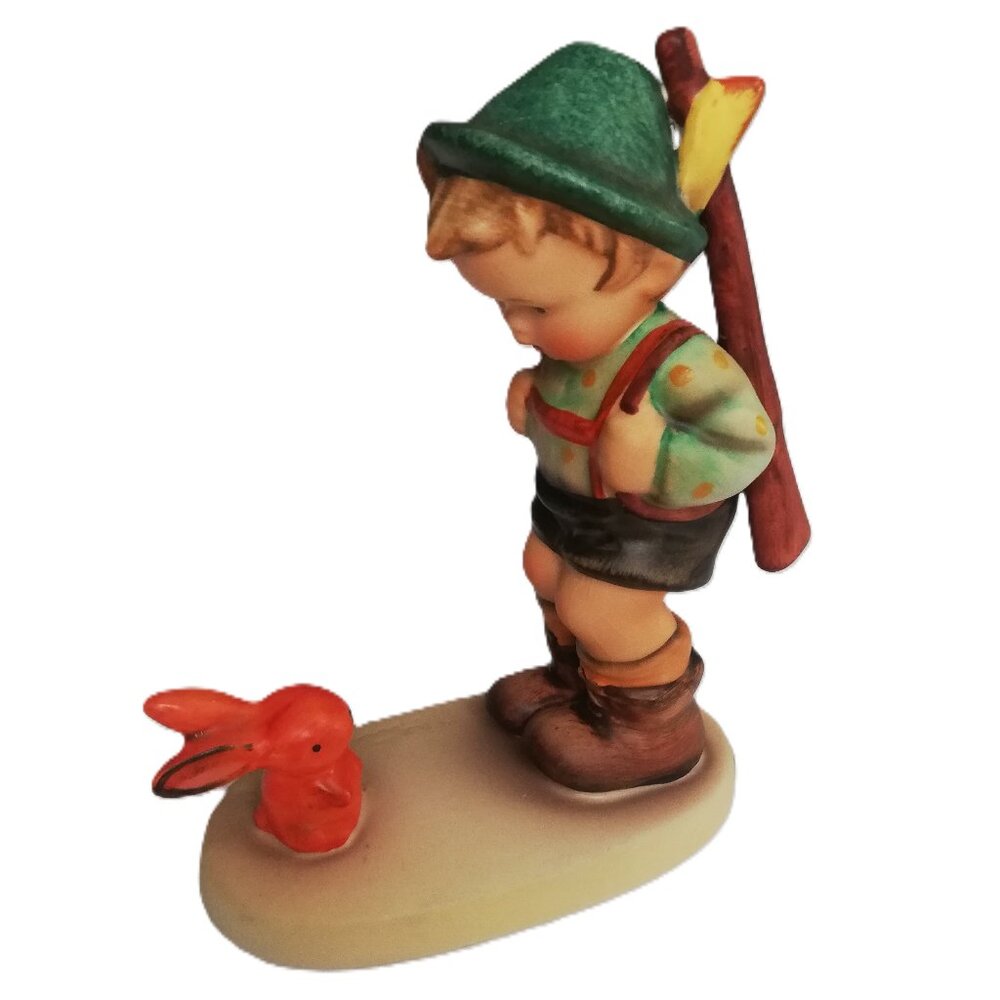 Goebel Hummel 5" "Sensitive Hunter" Figurine. Boy With Rabbit. 6/0 TMK5